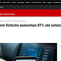 Investimentos em fintechs aumentam 87% at setembro, diz pesquisa